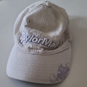 TaylorMade Cream and Purple Golf Cap